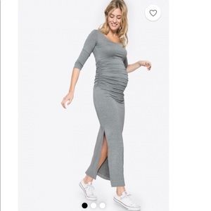 Gray maternity maxi dress